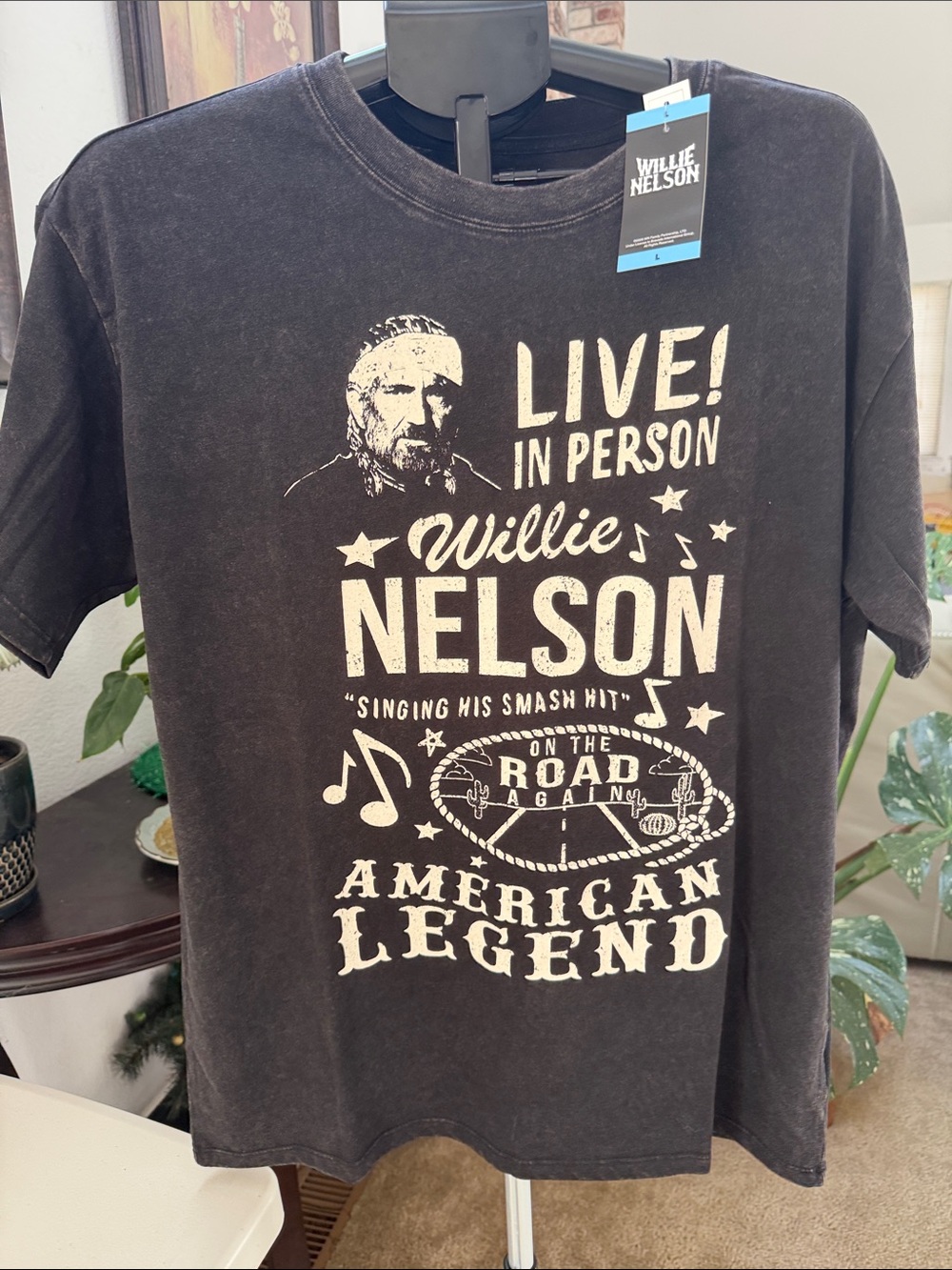 Willie Nelson Black Graphic Tee - Live In Person
Available in S, M and Large